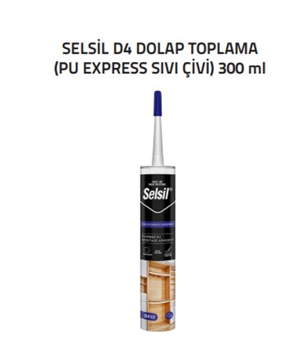 D4 DOLAP TOPLAMA PU EXPRESS SIVI ÇİVİ ŞEFFAF - SELSİL (300ml) (K-25)